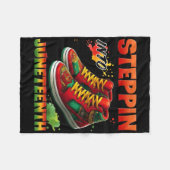 Stappen in Juneteenth Afro Afrikaanse sneakers voo Fleece Deken (Voorkant (Horizontaal))