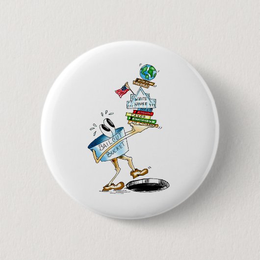 Stappen in zwarte hol ronde button 5,7 cm (Voorkant)