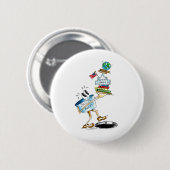 Stappen in zwarte hol ronde button 5,7 cm (Voorkant /achterkant)
