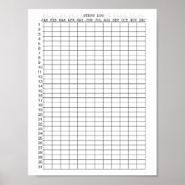 Stappen Logboeken voor maanden van het jaar Poster