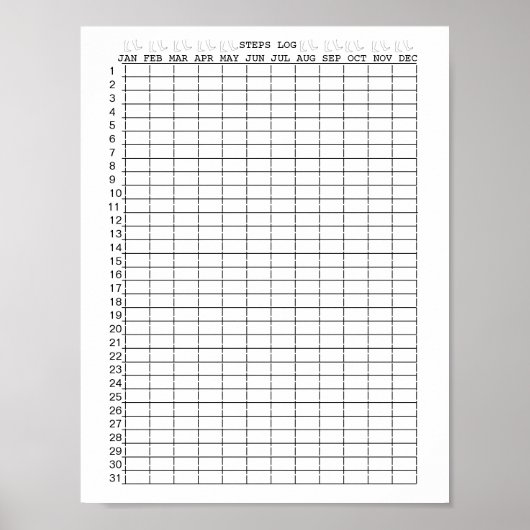 Stappen Logboeken voor maanden van het jaar Poster (Voorkant)