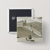 Stappen naar de tuin, Belvedere Palace, Vie Vierkante Button 5,1 Cm (Voorkant /achterkant)