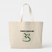 "Stappen naar het redden van de planeet" Eco Canva Grote Tote Bag (Achterkant)