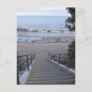 stappen naar het strand briefkaart