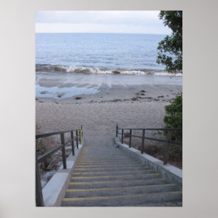 stappen naar het strand poster