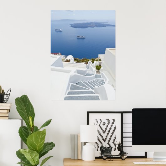 Stappen Santorini Poster (Thuiskantoor)