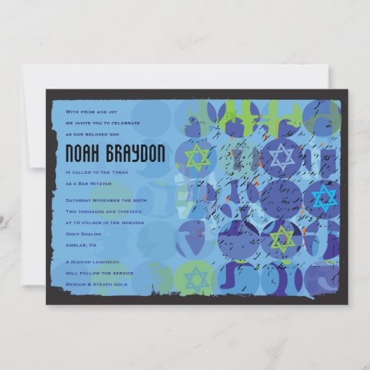 STAPPEN STONES Bar Bat Mitzvah Invitation Kaart (Voorkant)