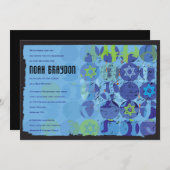 STAPPEN STONES Bar Bat Mitzvah Invitation Kaart (Voorkant / Achterkant)