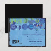 STAPPEN STONES Bar Bat Mitzvah Reply Card RSVP Kaartje (Voorkant / Achterkant)