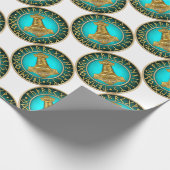 Stappen - Thors Hammer - Blauwgroen Cadeaupapier (Hoek)