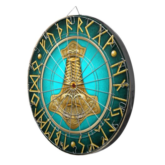 Stappen - Thors Hammer - Blauwgroen Dartbord (Voorkant Rechts)