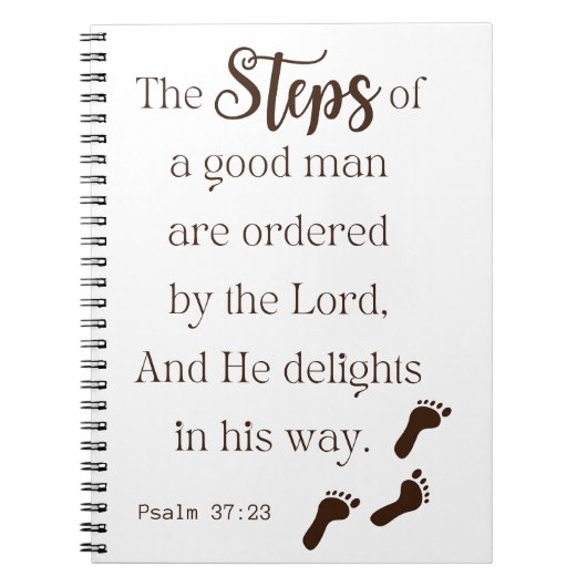 Stappen van een goed Man - Psalm 37:23 Notitieboek (Voorkant)