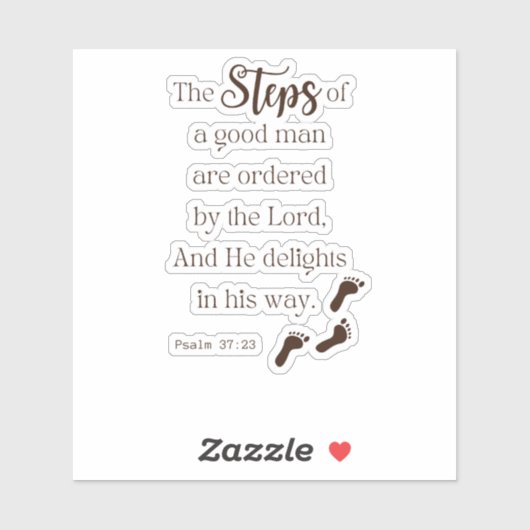 Stappen van een goed Man - Psalm 37:23 Sticker (Vel)