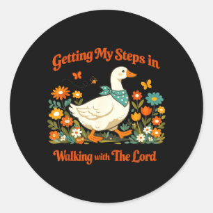 Stappen zetten tijdens het wandelen met The Lord C Ronde Sticker