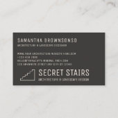 Stappen zwarte minimale Logo architectuur Visitekaartje (Achterkant)