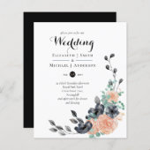 Stappend zwart koraal - Floral Wedding vraagt om b (Voorkant / Achterkant)