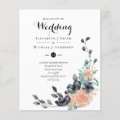 Stappend zwart koraal - Floral Wedding vraagt om b (Voorkant)