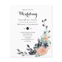 Stappend zwart koraal - Floral Wedding vraagt om b