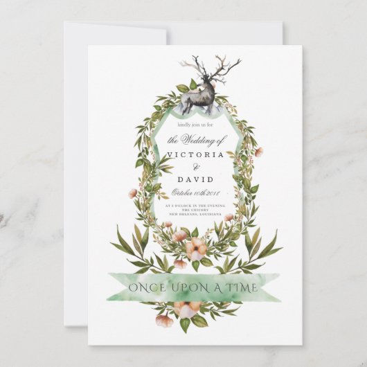 Stapsgewijs bossenwijde bruine bruiloft kaart (Voorkant)