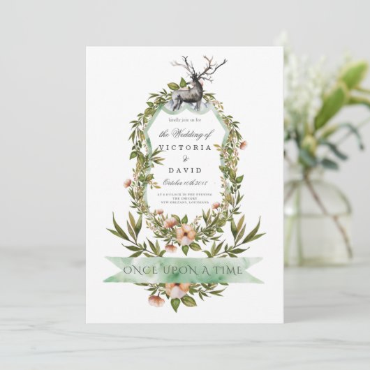 Stapsgewijs bossenwijde bruine bruiloft kaart (Staand voorkant)