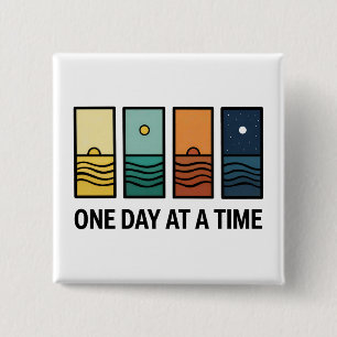 Stapsgewijs Geestelijke Gezondheidsherinnering Vierkante Button 5,1 Cm