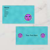 Stapsgewijs Paarse maan met roze lips Star Cheeks Visitekaartje (Voorkant / Achterkant)