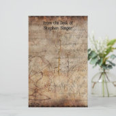 Stapsgewijs reisblad voor Steampunk-Wereldbol Briefpapier (Staand voorkant)