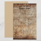 Stapsgewijs reisblad voor Steampunk-Wereldbol Briefpapier (Voorkant / Achterkant)