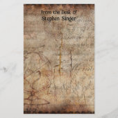 Stapsgewijs reisblad voor Steampunk-Wereldbol Briefpapier (Voorkant)