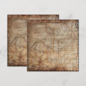 Stapsgewijs Wereldbol Reisjournaal met stuurdruk Notitiekaartje (Voorkant / Achterkant)