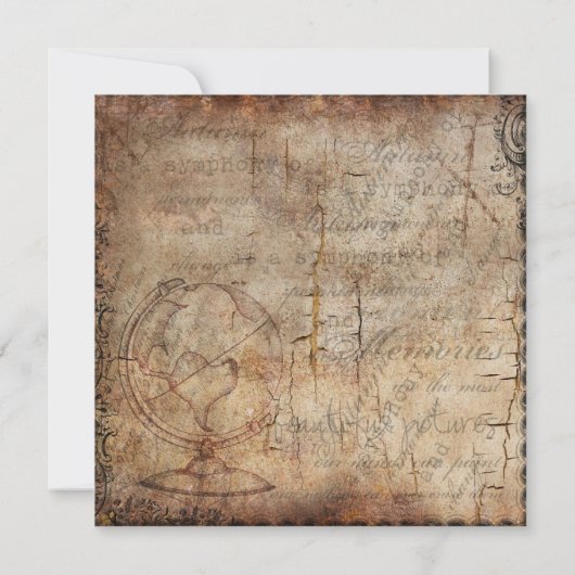 Stapsgewijs Wereldbol Reisjournaal met stuurdruk Notitiekaartje (Achterkant)