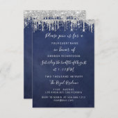 Stapt de Zilveren Confetti Bridal Wedding 16th Nav Kaart (Voorkant / Achterkant)