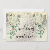 Stapt Glitter Floral Mint Green Wedding Gold uit Kaart (Voorkant)