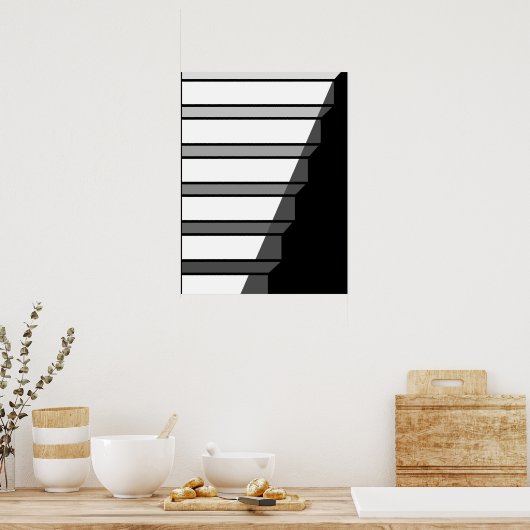 Staptrap voor optische illusie poster (Keuken)