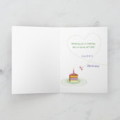 Stapzuster Birthday Kikker met torens van vun Kaar Kaart (Binnen)