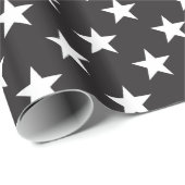 Star 1 zwart-wit cadeaupapier (Rol Hoek)