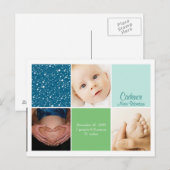 Star 3 foto geboorteaankondiging aankondigingskaart (Voorkant / Achterkant)