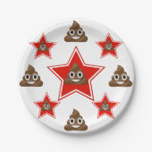 Star a Emoji Poo Papieren Bordje (Voorkant)