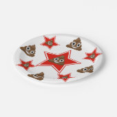 Star a Emoji Poo Papieren Bordje (Gekanteld)