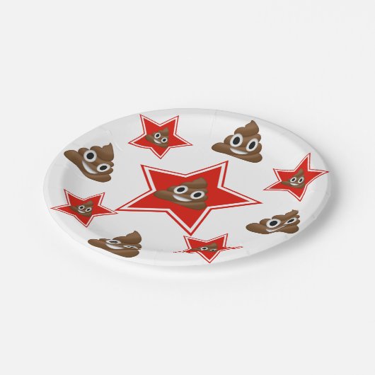 Star a Emoji Poo Papieren Bordje (Gekanteld)