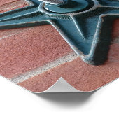 Star Anchor op Brick Wall Square Crop Poster (Hoek)