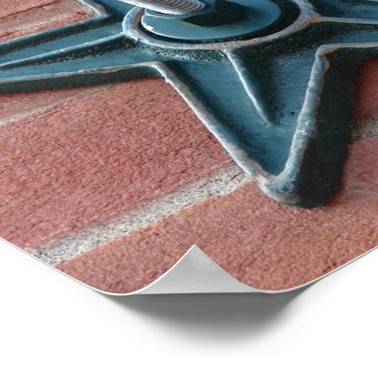 Star Anchor op Brick Wall Square Crop Poster (Hoek)