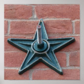 Star Anchor op Brick Wall Square Crop Poster (Voorkant)