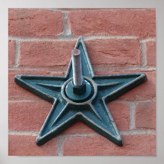 Star Anchor op Brick Wall Square Crop Poster (Voorkant)