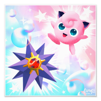 Star and bubble magic art print foto afdruk