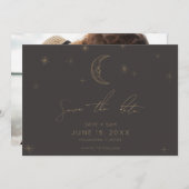 Star and Moon Celestial Save the Date with Photo (Voorkant / Achterkant)