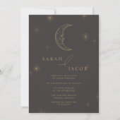 Star and Moon Celestial Wedding Kaart (Voorkant)
