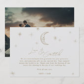 Star and Moon Celestial Wedding Photo Thank You  Bedankkaart (Voorkant / Achterkant)