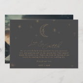 Star and Moon Celestial Wedding Photo Thank You  Bedankkaart (Voorkant / Achterkant)
