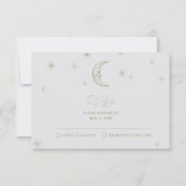 Star and Moon Celestial Wedding RSVP Card (Voorkant)